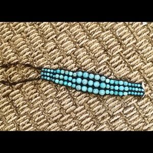 LUCKY BRAND bracket three rows  beads w silver string clasp. Vintage find!